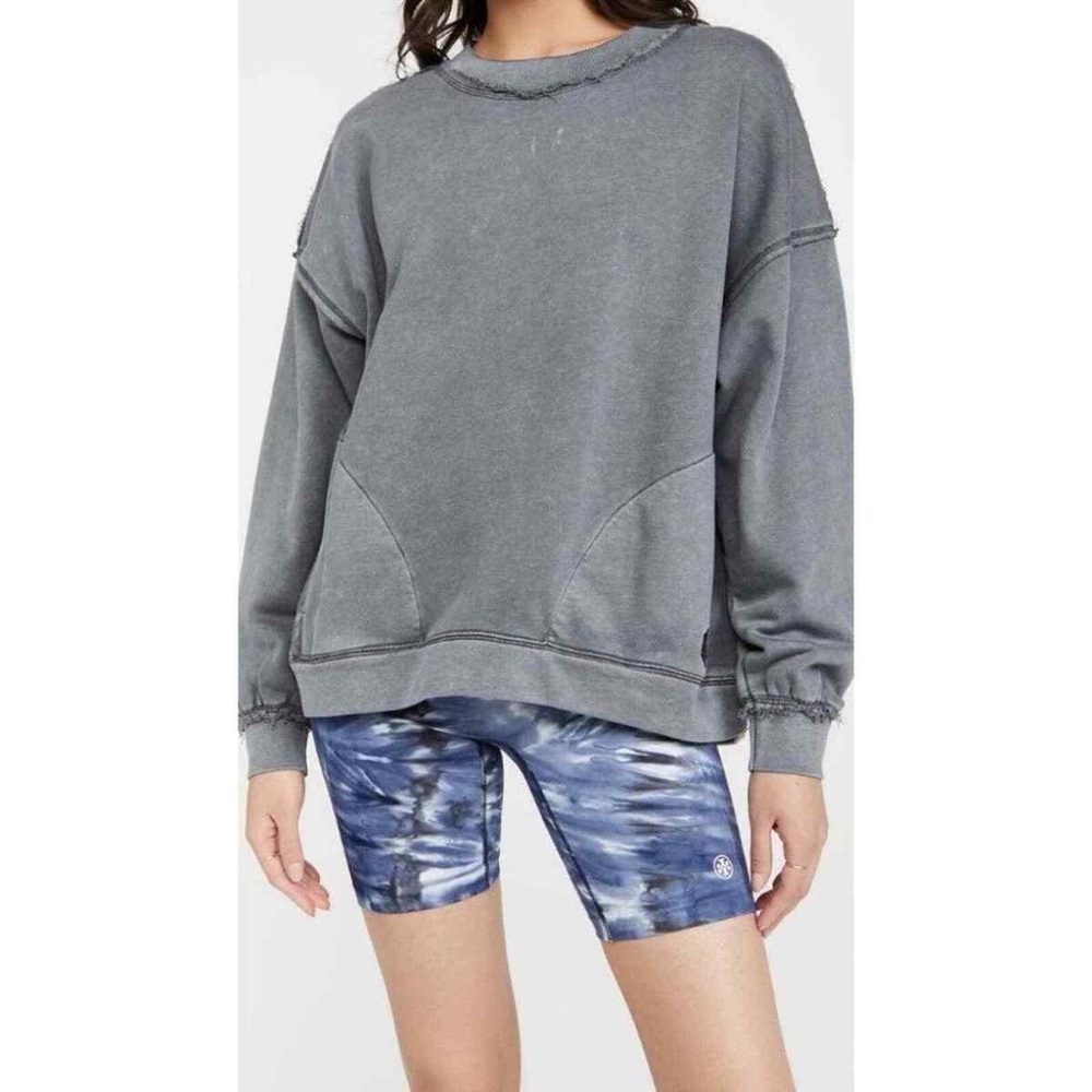 Free People Metti Crewneck in Distressed Grey